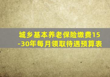 城乡基本养老保险缴费15-30年每月领取待遇预算表