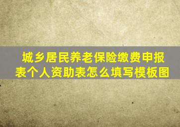 城乡居民养老保险缴费申报表个人资助表怎么填写模板图