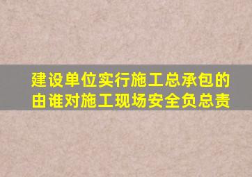 建设单位实行施工总承包的由谁对施工现场安全负总责