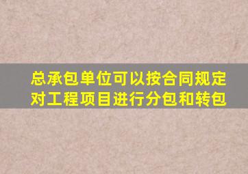 总承包单位可以按合同规定对工程项目进行分包和转包