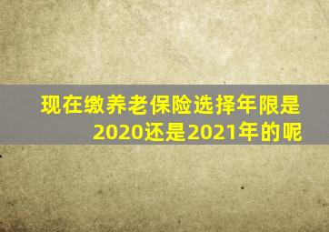 现在缴养老保险选择年限是2020还是2021年的呢