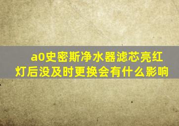 a0史密斯净水器滤芯亮红灯后没及时更换会有什么影响