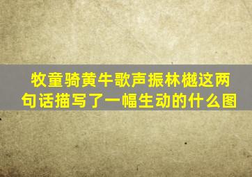 牧童骑黄牛歌声振林樾这两句话描写了一幅生动的什么图